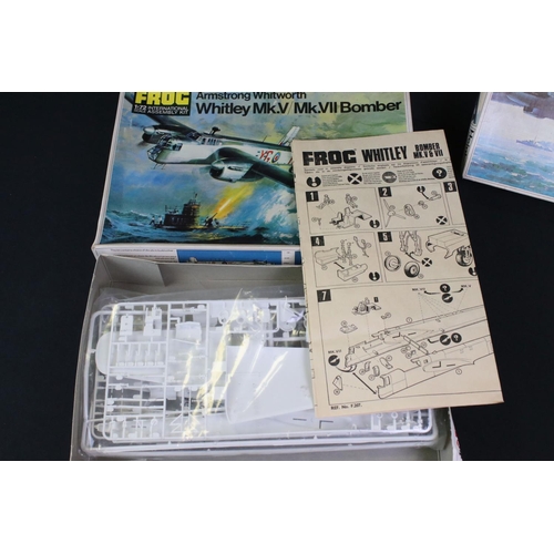 283 - Seven Boxed / bagged & unbuilt Frog plastic model kits to include F201 1:72 Heinkel He.111, F.178 Me... 