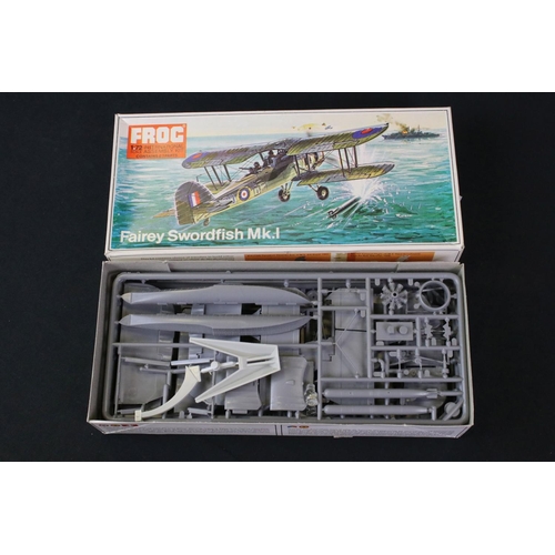 283 - Seven Boxed / bagged & unbuilt Frog plastic model kits to include F201 1:72 Heinkel He.111, F.178 Me... 