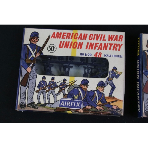 285 - 11 Boxed Airfix plastic model kits and figure sets to include 2 x Union infantry figure sets, 3 x Se... 