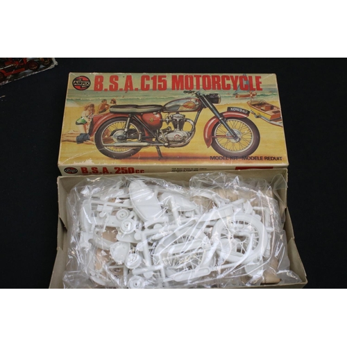 289 - 16 Boxed & unbuilt Airfix plastic models kits to include 4 x motorcycle kits (Honda CB450, 06318-6 A... 