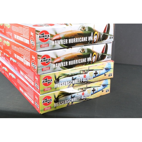 295 - Eight Boxed & unbuilt Airfix 1:24 plastic model plane kits to include 7 x Vintage Classics kits (2 x... 