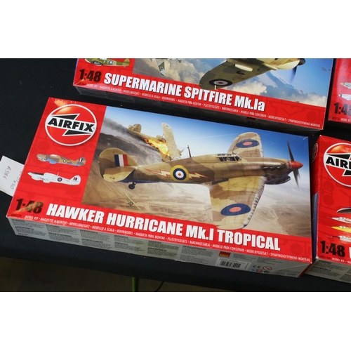 301 - 20 Boxed & unbuilt Airfix 1:48 plastic model plane kits to include 3 x A05135 Supermarine Spitfire F... 