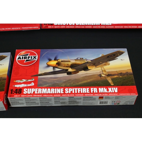 301 - 20 Boxed & unbuilt Airfix 1:48 plastic model plane kits to include 3 x A05135 Supermarine Spitfire F... 