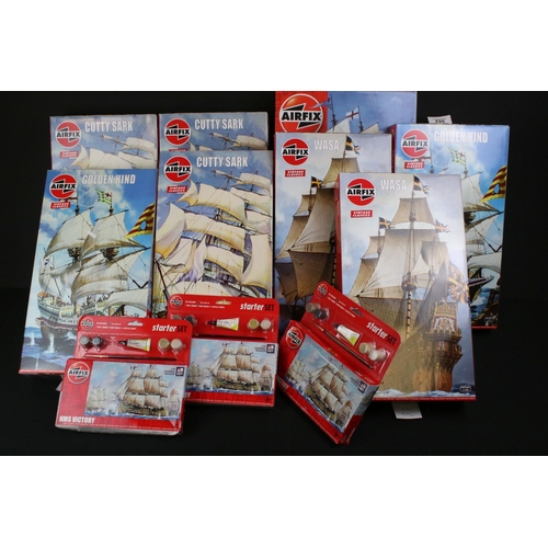 302 - 11 Boxed & unbuilt Airfix plastic model ship kits to include 7 x Vintage Classics (2 x A09256V 1:144... 