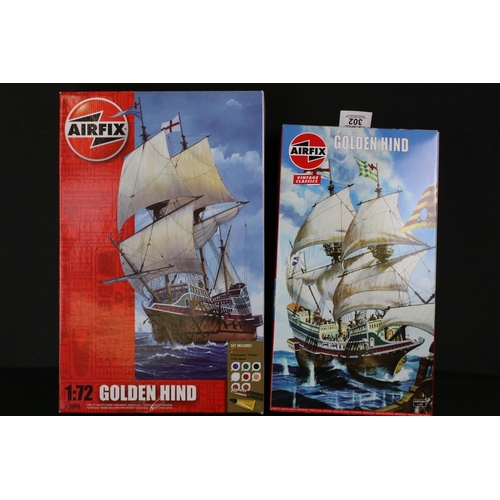 302 - 11 Boxed & unbuilt Airfix plastic model ship kits to include 7 x Vintage Classics (2 x A09256V 1:144... 