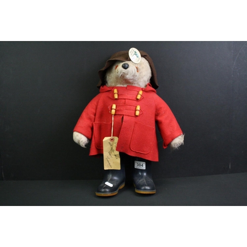 304 - Gabrielle Paddington Bear in red coat, brown hat & black boots, with label tag