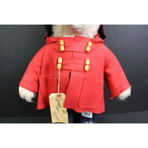 304 - Gabrielle Paddington Bear in red coat, brown hat & black boots, with label tag