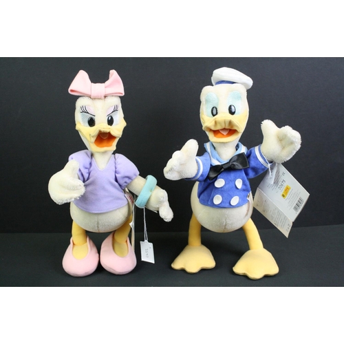 305 - Two Steiff Disney Showcase soft toys to include Donald and Daisy Duck, both with original buttons an... 