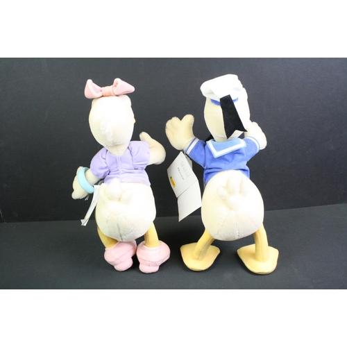 305 - Two Steiff Disney Showcase soft toys to include Donald and Daisy Duck, both with original buttons an... 