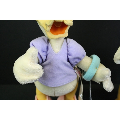 305 - Two Steiff Disney Showcase soft toys to include Donald and Daisy Duck, both with original buttons an... 