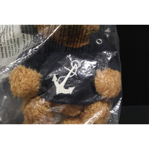 309 - Steiff Fynn teddy bear no. 682230 with navy jumper, size 28, with original tag