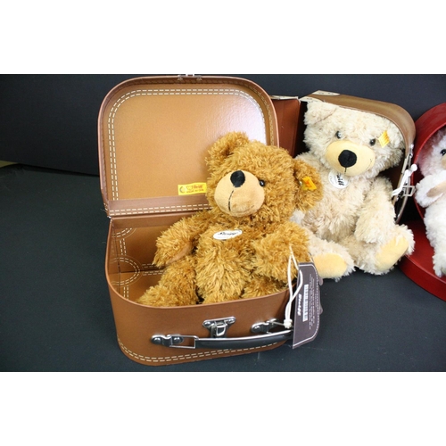 310 - Four boxed Steiff Teddy Bears to include Hannes im Koffer EAN111952, Charlie Schlenker EAN012938, Sw... 