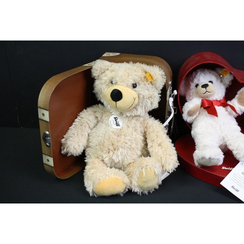 310 - Four boxed Steiff Teddy Bears to include Hannes im Koffer EAN111952, Charlie Schlenker EAN012938, Sw... 