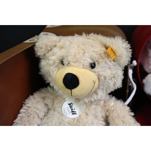 310 - Four boxed Steiff Teddy Bears to include Hannes im Koffer EAN111952, Charlie Schlenker EAN012938, Sw... 