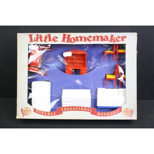 314 - Two boxed Plasco Little Homemaker plastic dolls house furniture sets to include Bedroom set and Kitc... 