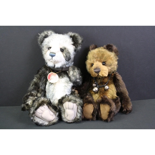 321 - Three Charlie Bears to include Karen CR18108A with tag, Hattie CB614865 and another without tag, vg