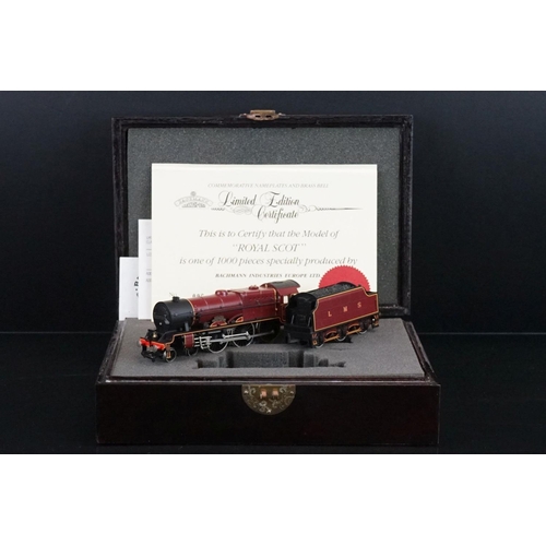 1 - Three cased ltd edn Bachmann OO gauge locomotives to include Royal Scot (no.006), Raveningham Hall (... 