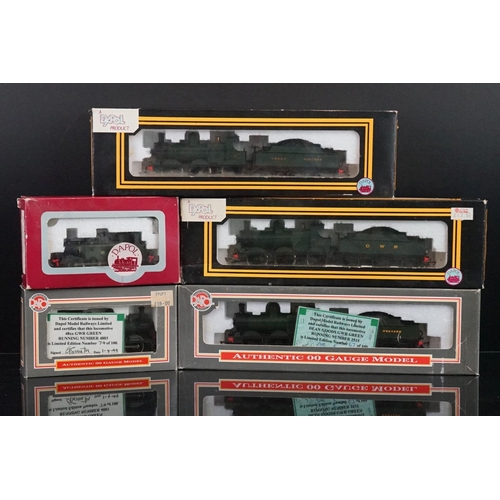 10 - Five boxed Dapol OO gauge locomotives to include 2 x D18A Dean Goods GWR Green 2517, ltd edn 0-4-4 2... 