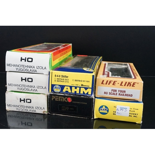 14 - Seven boxed HO gauge locomotives to include 3 x Mehano, 2 x AHM, 1 x Life Like and 1 x Pemco, condit... 