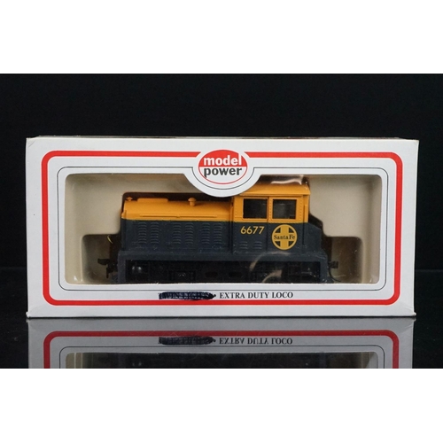 15 - Seven  Model Power HO gauge locomotives to include Santa Fe, PRR, B&O, Union Pacific and Burlington ... 