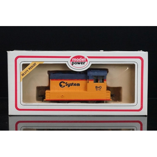 15 - Seven  Model Power HO gauge locomotives to include Santa Fe, PRR, B&O, Union Pacific and Burlington ... 