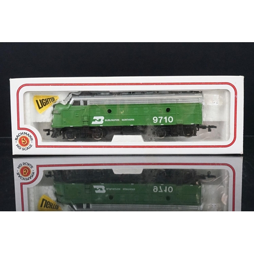 15 - Seven  Model Power HO gauge locomotives to include Santa Fe, PRR, B&O, Union Pacific and Burlington ... 