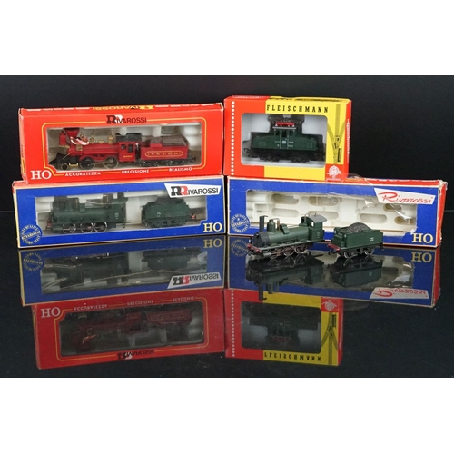 21 - Four boxed HO gauge locomotives to include Fleischmann 4300 and 3 x Rivarossi examples, condition va... 