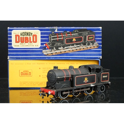 22 - Four boxed Hornby Dublo locomotives to include 8885 0-6-2 69567, L30 1,000 BHP BoBo Diesel Electric ... 