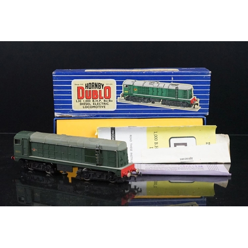 22 - Four boxed Hornby Dublo locomotives to include 8885 0-6-2 69567, L30 1,000 BHP BoBo Diesel Electric ... 