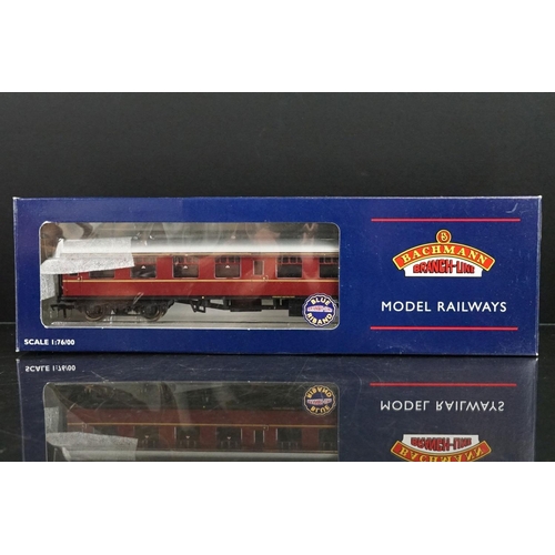 24 - Seven boxed Bachmann Blue Riband OO gauge items of rolling stock to include 4 x 39000W Mk BR WR Maro... 