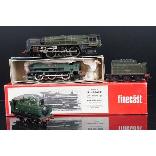 25 - Four OO gauge locomotives to include Wills Finecast GWR 2251 Class (built), TTR Britannia, unmarked ... 