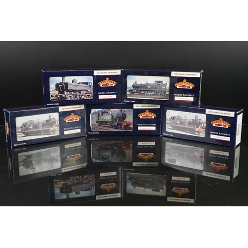 4 - Five boxed Bachmann OO gauge locomotives with Lenz Gold Mini or Maccoder DCC professionally fitted b... 