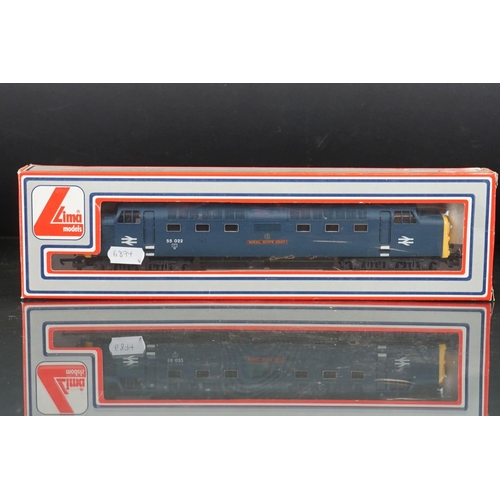 107 - Four boxed Lima OO gauge locomotives to include 205106MWG Royal Scots Grey, 205142MWG Eagle, 205125M... 