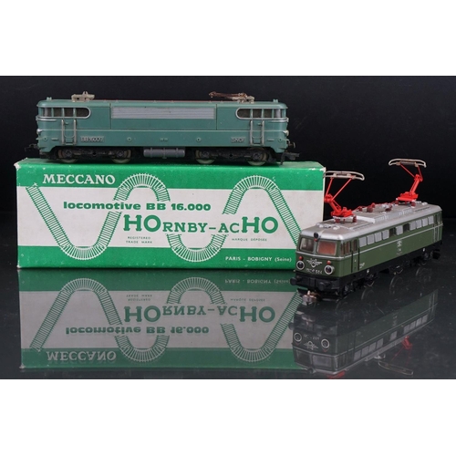 121 - Boxed Meccano Hornby ACHO gauge 638 BoBo 16,000 Locomotive plus a Liliput CBB 1042504 (2)