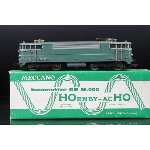 121 - Boxed Meccano Hornby ACHO gauge 638 BoBo 16,000 Locomotive plus a Liliput CBB 1042504 (2)