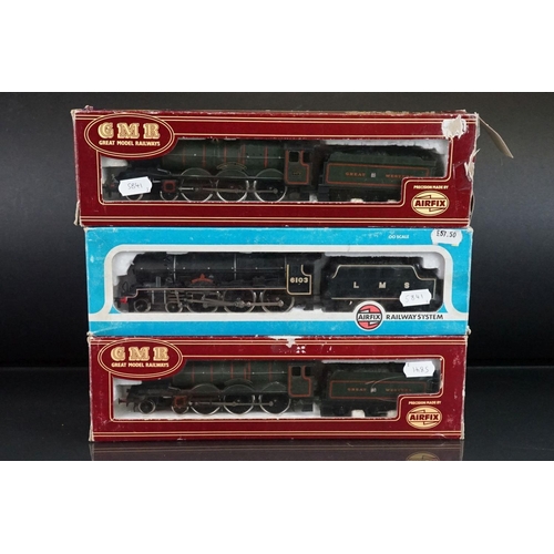 128 - Three boxed Airfix OO gauge locomotives to include 2 x GMR (54125-5 Bristol Castle Class GWR & 54124... 