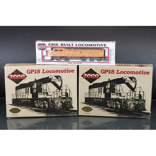 129 - Two boxed Proto Series 2000 HO gauge GP18 Rock Island Locomotives to include 1347 & 1350 plus a boxe... 