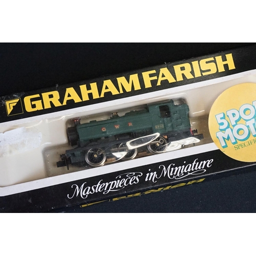 147 - Eight boxed N gauge locomotives to include Graham Farish 1104 9400 Class Pannier Tank GWR, 2 x Roco ... 