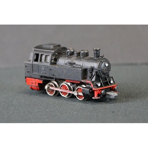 148 - Seven N gauge locomotives to include Lima D5518, Lima BR D8915, Esser Bahn 0-40 1, Trix D5379, Arnol... 