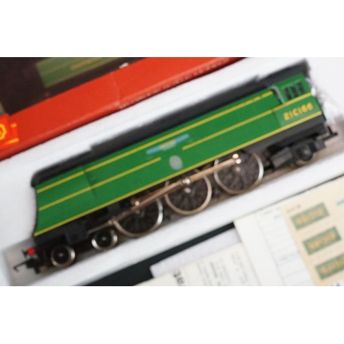 158 - Two boxed Hornby OO gauge locomotives to include R374 SR Battle of Britain Spitfire and R380 SR Scho... 