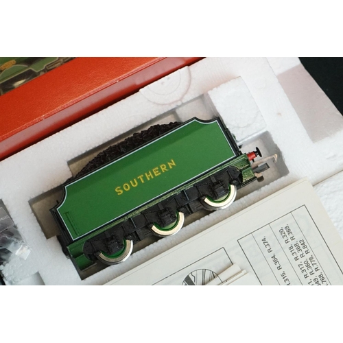 158 - Two boxed Hornby OO gauge locomotives to include R374 SR Battle of Britain Spitfire and R380 SR Scho... 