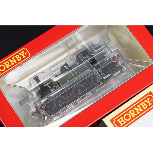 169 - Four boxed Hornby OO gauge locomotives to include R3335 LSWR 4-4-2T Adams Radial 488, R3704 Ruston &... 