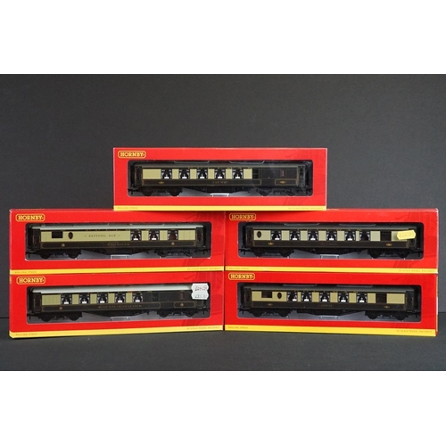 186 - Five boxed Hornby OO gauge items of Pullman rolling stock to include R4430, R4485, R4164A, R4387 and... 