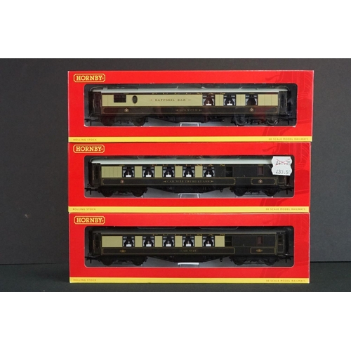 186 - Five boxed Hornby OO gauge items of Pullman rolling stock to include R4430, R4485, R4164A, R4387 and... 