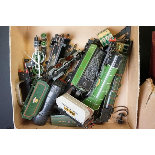 58 - Quantity of OO / HO gauge model railway to include engines, spares & repairs, rolling stock, tracksi... 