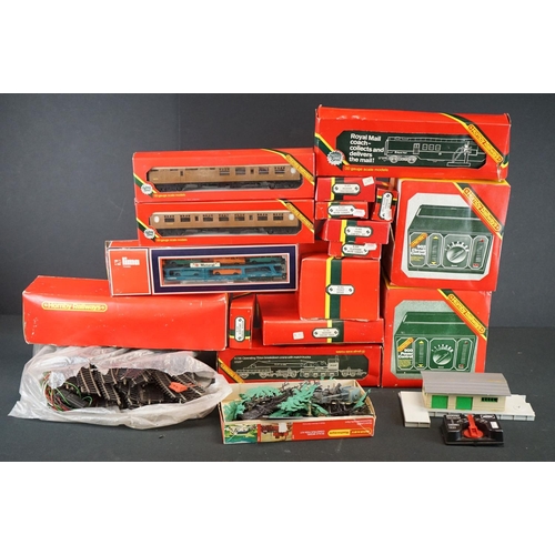 215 - Collection of boxed Hornby OO gauge model railway accessories to include R401 Operating Mail Coach S... 