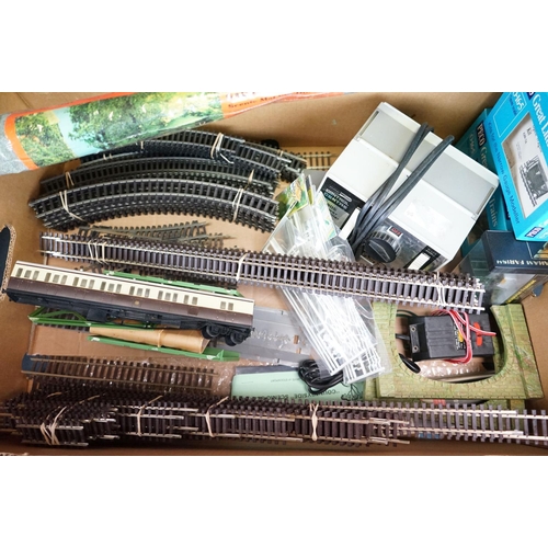 83 - Quantity of OO gauge model railway accessories to include boxed locomotives, scenery, trackside buil... 