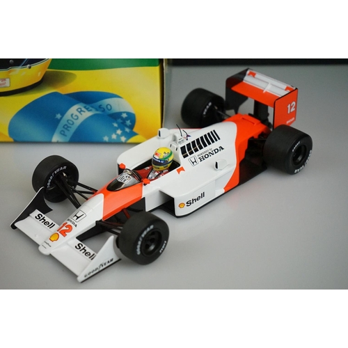 1012 - Boxed Pauls Model Art MiniChamps 1/18 Ayrton Senna Racing Car Collection 540881812 1988 McLaren MP 4... 