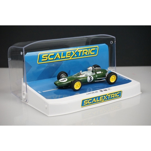 1034 - Five cased Scalextric slot cars to include C4238 Austin Mini Cooper S Broadspeed, C4166 Aston Martin... 