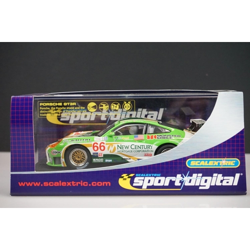 1036 - Five cased / boxed Digital Scalextric slot cars to include 4 x Sport Digital (C2664D Porsche 911 GT3... 